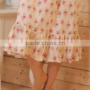 2016 New Women Pastoral Floral Cotton Nightdress Long Sleeve Lace Princess Cotton Nightgowns Female 100% Cotton Pyjamas Homewear thumbnail-6