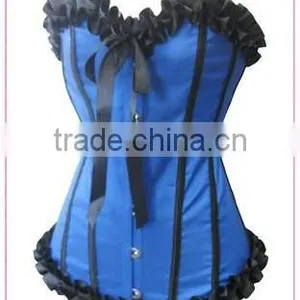 Women Fashion Lace Brocade Pattern Corset With Polka Dot thumbnail-4