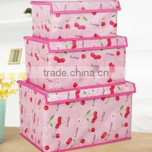 Eco-Friendly Foldable Clothes Sundries Storage Case Container Box With Lids thumbnail-3