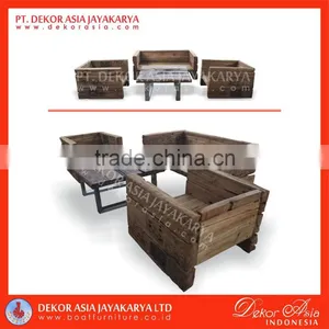 Recycled Railway Wood Sofa for Living Room - Railway Wood thumbnail-1
