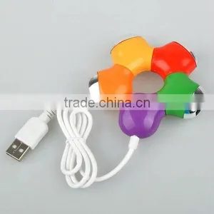2014 New Colorful Flexible Mini High-speed 4 Port USB 2.0 Hub for Laptop PC thumbnail-1