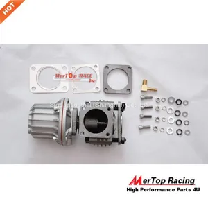 MERTOP RACE 3mm Thick Black Coated Top Mount T3 Turbo Manifold For Toyota Supra 1JZGTE 1JZ JZA70 MK3 1989-1993+50mm Wast thumbnail-5
