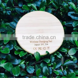 Creative Bamboo Wood Wireless Charger Pad for Apple & Android Universal Wireless Universal Mobile Phone Charger Adapter thumbnail-3