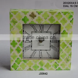 Green Bone Mosaic Table Clock Other Mosaic Also Available thumbnail-1