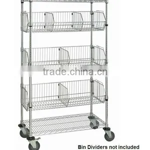 Chrome Wire Shelving Cars With Wire Bins thumbnail-1