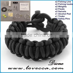 Military Tactical Survival Fishing Tools Wrapped Emergency Paracord Survival Kit thumbnail-2
