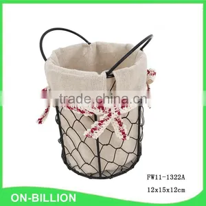 Small Rustic Tall Wire Basket With Handle for Storage thumbnail-1