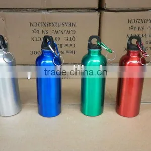 500ml With Heat Transfer Logo and Carabiner Lid for Aluminum Sport Water Bottles thumbnail-2