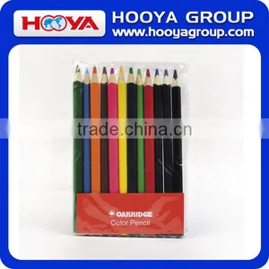 Jumbo Size Medium Quality Triangular Color Pencils 12 Pcs/set in Poplar Wood thumbnail-1