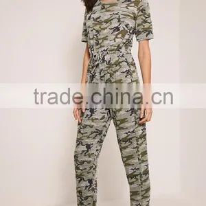 New Arrival Latest Fashion Camo Printed Bodycon Romper Sexy Fitted Short Sleeve Playsuit Casual Jumpsuit 2017 thumbnail-5