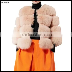 Noble And Beautiful Fashion Favorite Faux Fox Fur Women Winter Dinner Jacket Coat Overcoat thumbnail-1