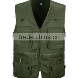 Army Green High Quality Pockets Fishing Suit Outdoor Fishing Vest thumbnail-3