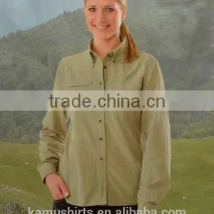 Women Long Sleeve Quick-dry Outdoor Sportswear Shirts Khaki Shirt thumbnail-1