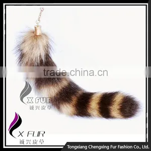CX-R-13 New Style Genuine Raccoon Fur Tail Keychain thumbnail-1