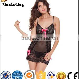 2017 Wholesale Sexy Lingerie Valentine Gift See Through Sexy Nighty Babydoll thumbnail-2