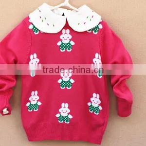 Sale Custom Sweet Rabbit Embroidered Kids Knitted Jumpers thumbnail-1