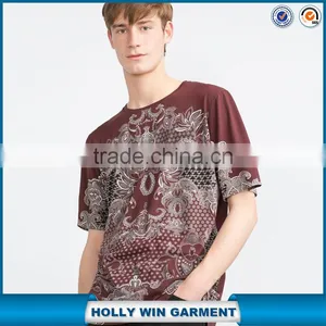 OEM Good Quality Men Digital t Shirt Printing With Vintage Totems thumbnail-1