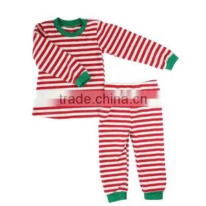 2017 Wholesale Baby Stripe Cotton Knit Soft Sets Kids Christmas Pajamas thumbnail-5