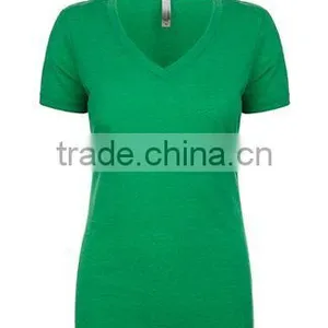 Next Level Apparel Ladies' Poly Cotton V-Neck Tee - Made From 65% Polyester and 35% Combed Cotton and Comes With Your Logo. thumbnail-5
