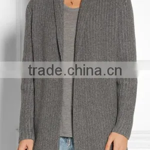 Ladies 2017 New Style Classic Design Ribbed Long Knitted Sweater Cashmere Oversized Cardigan thumbnail-2
