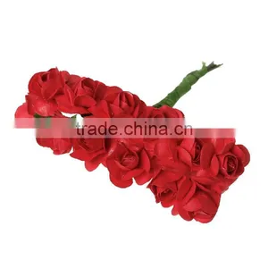 Paper Artificial Flower Decoration Millinery Red 8.0cm(3 1/8"), 1 Packet(Approx 144 PCs/Packet) thumbnail-1