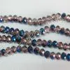 Half Blue Colorful Plated Rondelle Crystal Beads thumbnail-1