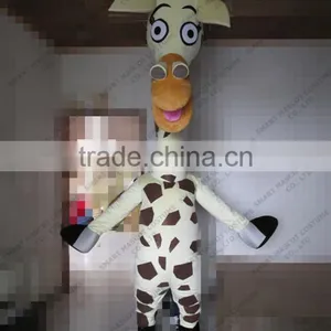SM428 Life Size Walking Soft Plush Giraffe Mascot With Clear Visual Long Neck Cartoon Melman Giraffe Mascot thumbnail-1