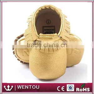 Wholesale Gold Leather Baby Moccasins thumbnail-2