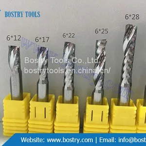 Single Flute Aluminum End Mill Cutting Tool Bits Spiral Cnc Router Bits for Soft Metal thumbnail-2
