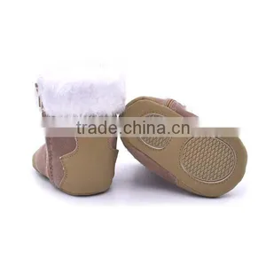 Winter Warm Lovely Bowknot Anti-slip Baby Cotton Walking Shoes thumbnail-4