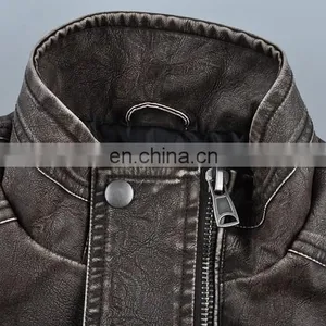 2015 Lastest Fashion Mens Hot Selling Garment Dye Leather Jacket thumbnail-4