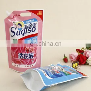 Customized Reusable Laundry Detergent Packaging Bag Spout Pouch Bag / Liquid Stand up Spout Pouch With Top thumbnail-2