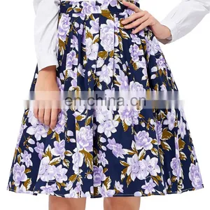 19 Colors ! Grace Karin Cheap Occident Short Vintage Floral Print Cotton 50s Retro Skirt CL6294-9# thumbnail-3