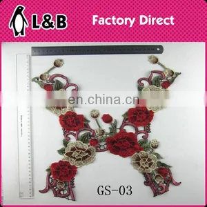 XY-05 Embroiderychemical Lace Collar,colorful Neckline Applique Rose Collars High-fashion Lace Collar Wholesale thumbnail-4