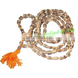 Real Tulsi Sacred-auspicious Wood Beads Mala-string of 108 Beads, Size: 5x7mm thumbnail-1