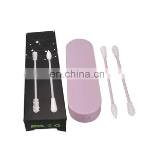 Reusable Cotton Swab Ear Cleaning Cosmetic Silicone Buds Swabs Double-headed Silicone Using Cotton Ear Stick thumbnail-3