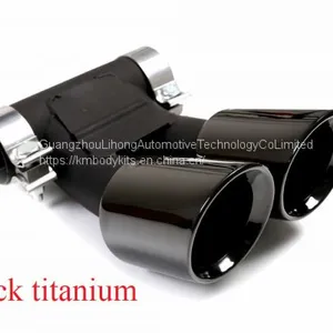 Km for 2008-2015 Cayman Boxster 987 Exhaust Tip Exhaust Pipes Muffler Tips Tail Pipe Black Titanium thumbnail-1