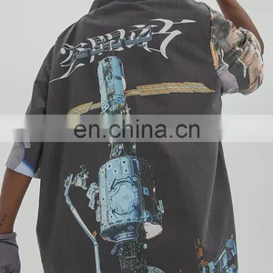 Diznew Custom Short Sleeve Men Beach Casual Party Printed Polyester Shirt Mens Print Patterned Shirt Button Up Shirts thumbnail-3