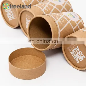 Degradable Capsules Packaging Brown Kraft Round Box Rolled Edge Paper Tube thumbnail-2