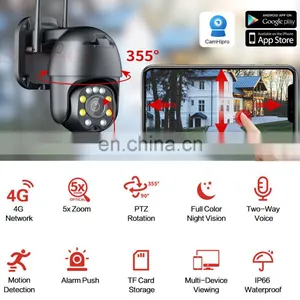 5MP IP Camera 4G SIM CARD 5X Optical Zoom Security Outdoor PTZ HD CCTV Dome Surveillance Cam Motion Tracking CamHipro thumbnail-3