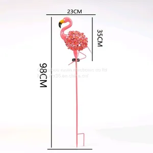 Hot Sale Metal Decoration Simulated Flamingo 3D Pink Light Halloween Garden Outdoor Decorative Stones Grey thumbnail-1