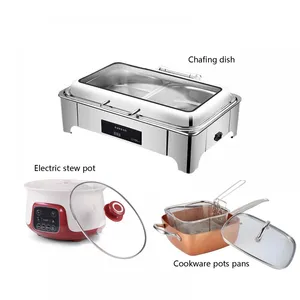 Commercial Hotel Buffet Stove Matching Square Rectangular Tempered Glass Lid Safe Practical Kitchen Service Accessory Wholesale thumbnail-2