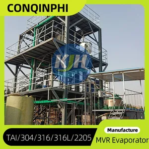 Industrial Wastewater Treatment Counterflow MVR Evaporator, High Salt Concentration, 1000L/h thumbnail-4