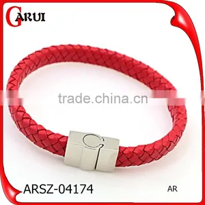 Customized Logo Bio Magnetic Clasp Bracelet Genuine Leather Man Bracelet thumbnail-1