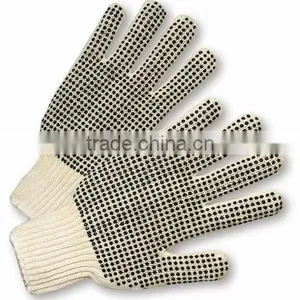10guage Natural White Pvc Dotted Gloves thumbnail-1