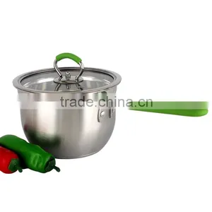 Best Quality 6pcs Stainless Steel Capsulated Induction Color Silicone Handle Cookware Set thumbnail-4