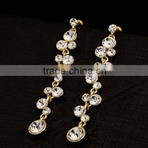 Wholesale Alloy Long Flower Earrings Set Auger Bridal Accessories,new Style Earrings thumbnail-2