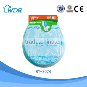 Decorative Blue Color Bathroom PVC Slowly Down wc Cover thumbnail-1