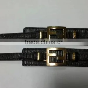 Produce & Wholesale Narrow and Wide Cooperate Genuine Leather Unisex Bracelets thumbnail-2