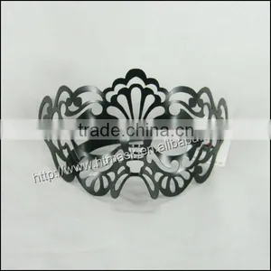 Handmade PVC Black Glasses Hollow Half Face Party Eye Mask Used Carnival Games for Sale thumbnail-1